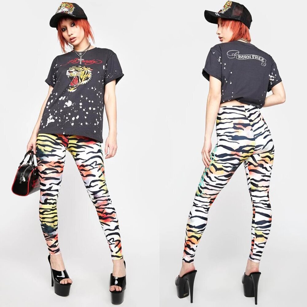 NWT New Ed Hardy Spandex Tiger Leggings Size S